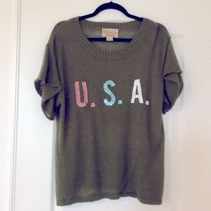 Wildfox White Label short sleeve sweater